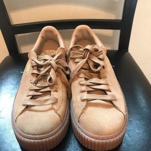 Puma Suede Core Platform Sneaker in Oatmeal